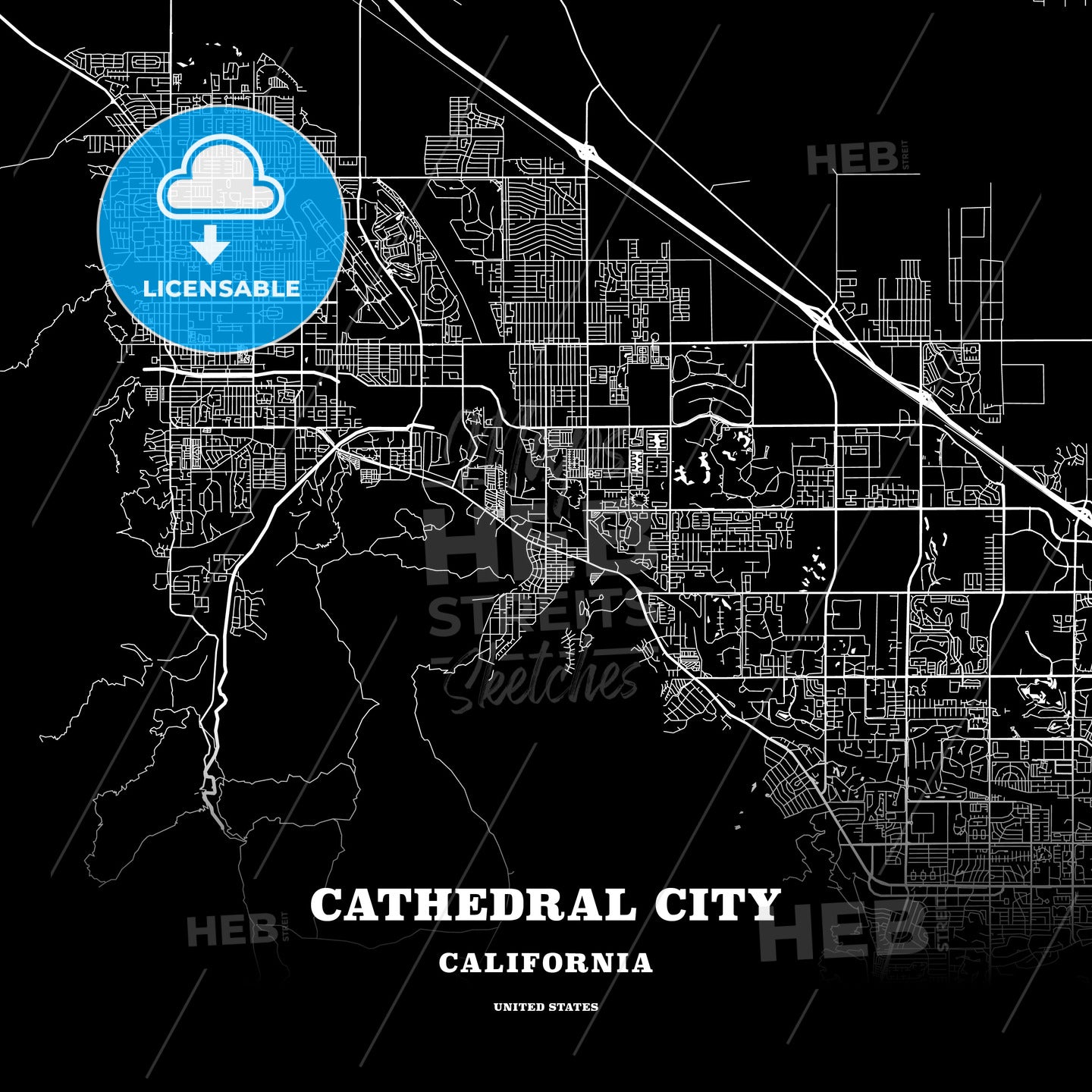 Cathedral City, California, USA map