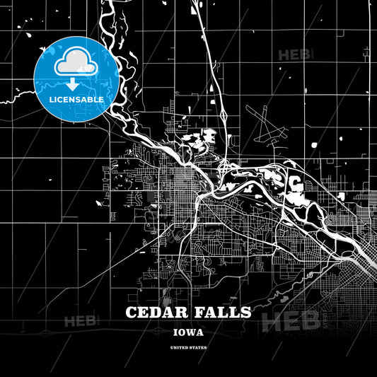 Cedar Falls, Iowa, USA map