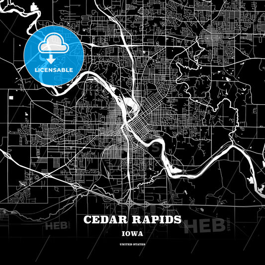Cedar Rapids, Iowa, USA map