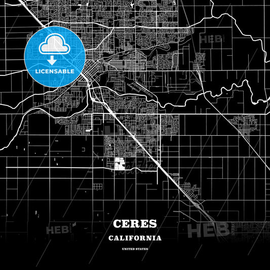 Ceres, California, USA map