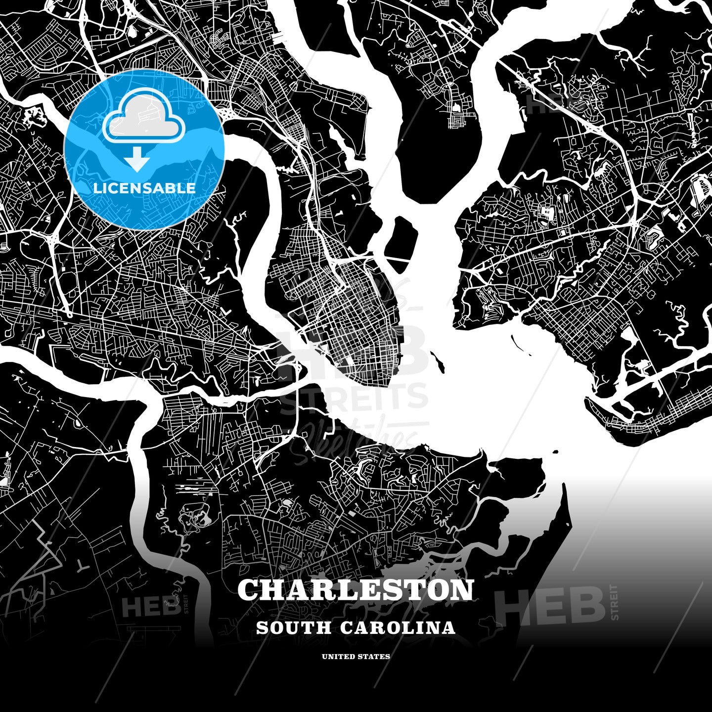 Charleston, South Carolina, USA map