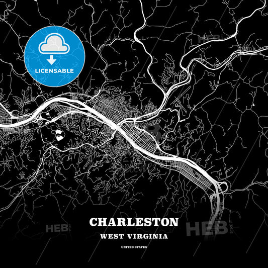 Charleston, West Virginia, USA map