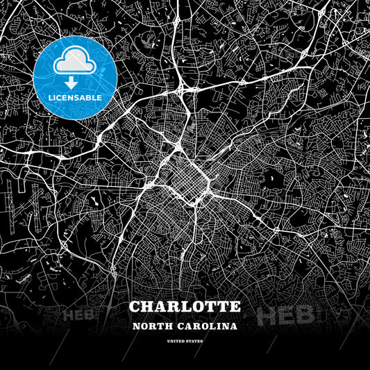 Charlotte, North Carolina, USA map
