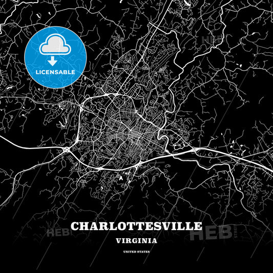 Charlottesville, Virginia, USA map