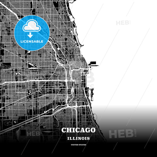 Chicago, Illinois, USA map