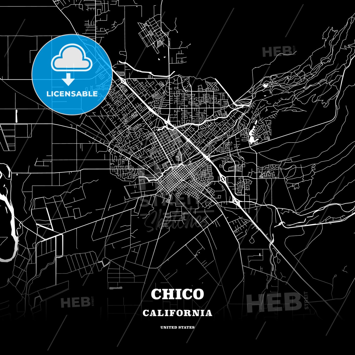 Chico, California, USA map