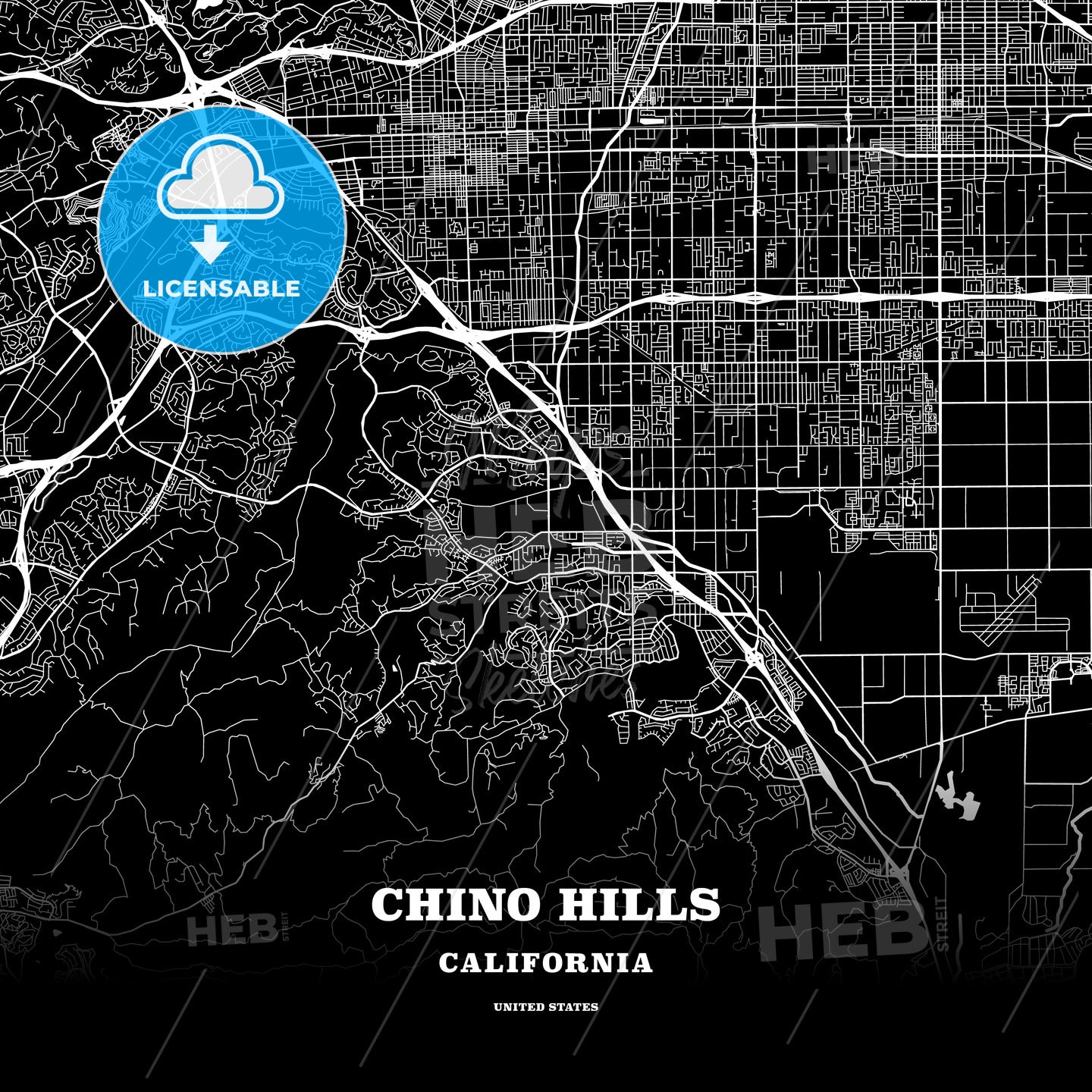 Chino Hills, California, USA map