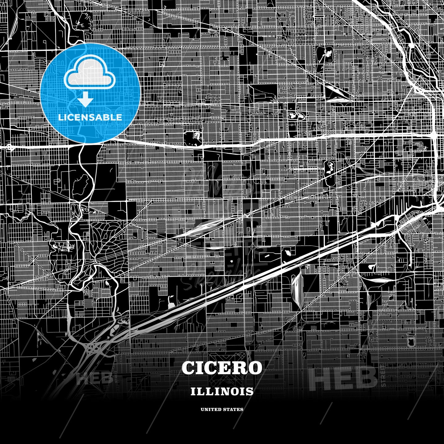 Cicero, Illinois, USA map