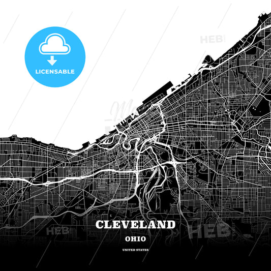 Cleveland, Ohio, USA map