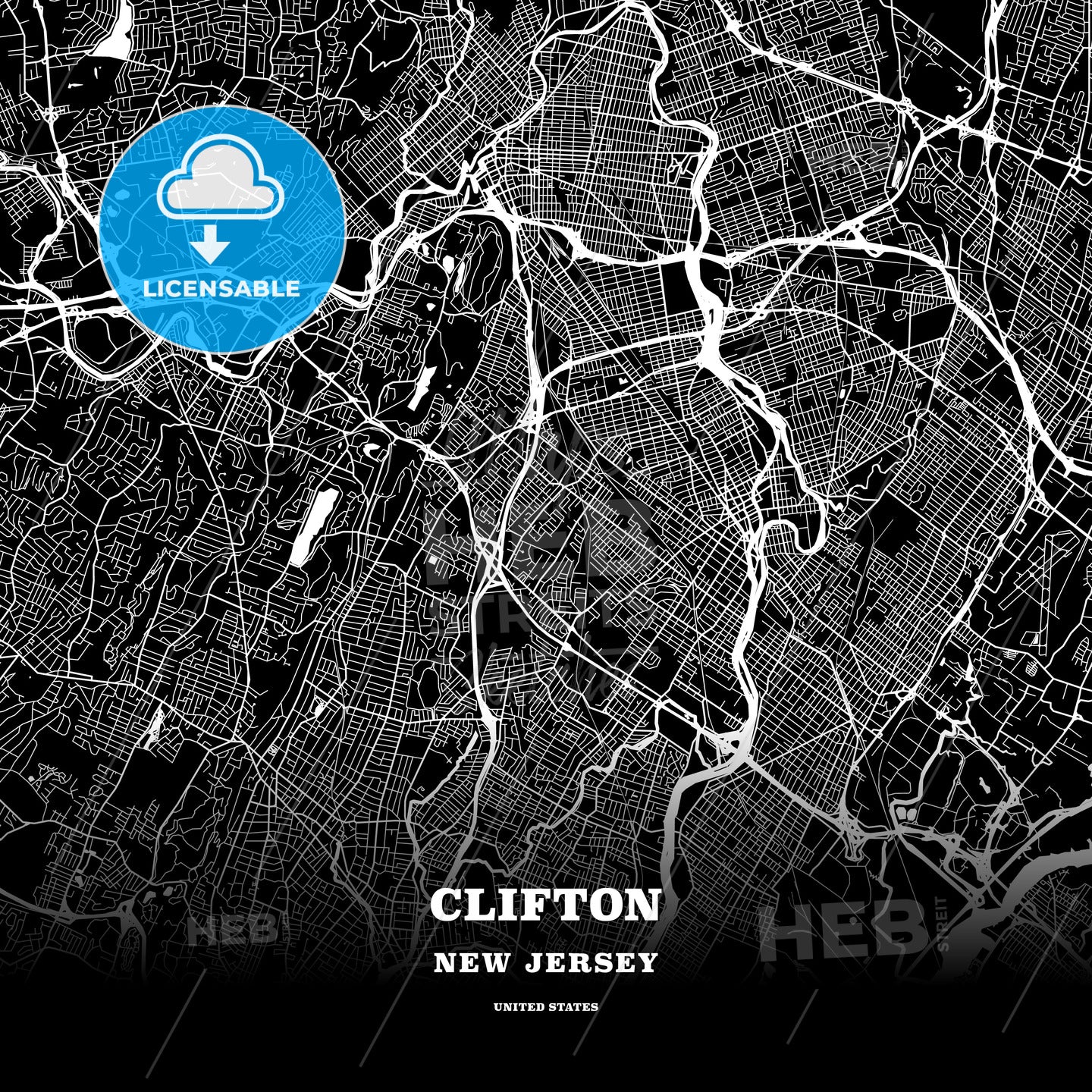 Clifton, New Jersey, USA map