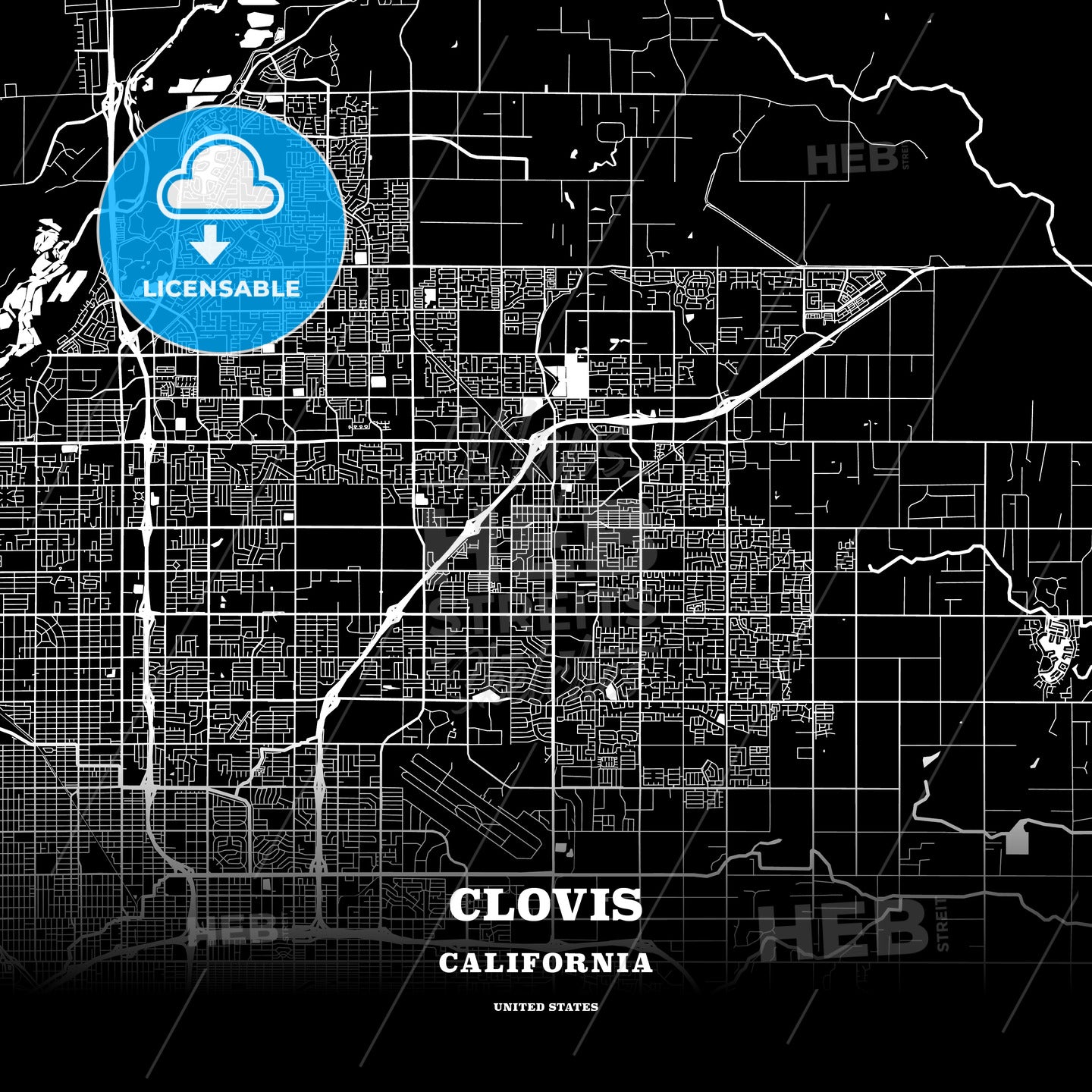 Clovis, California, USA map