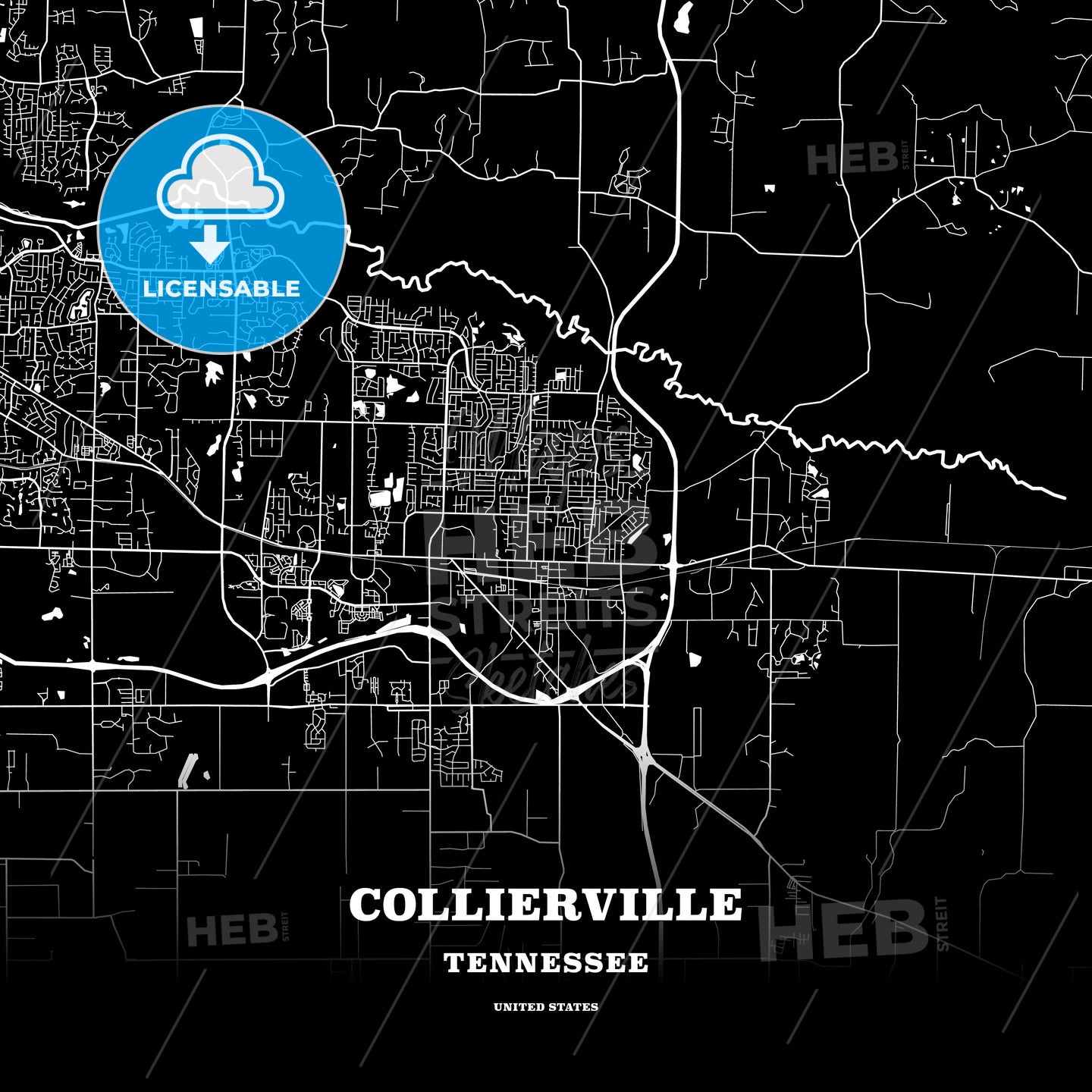 Collierville, Tennessee, USA map