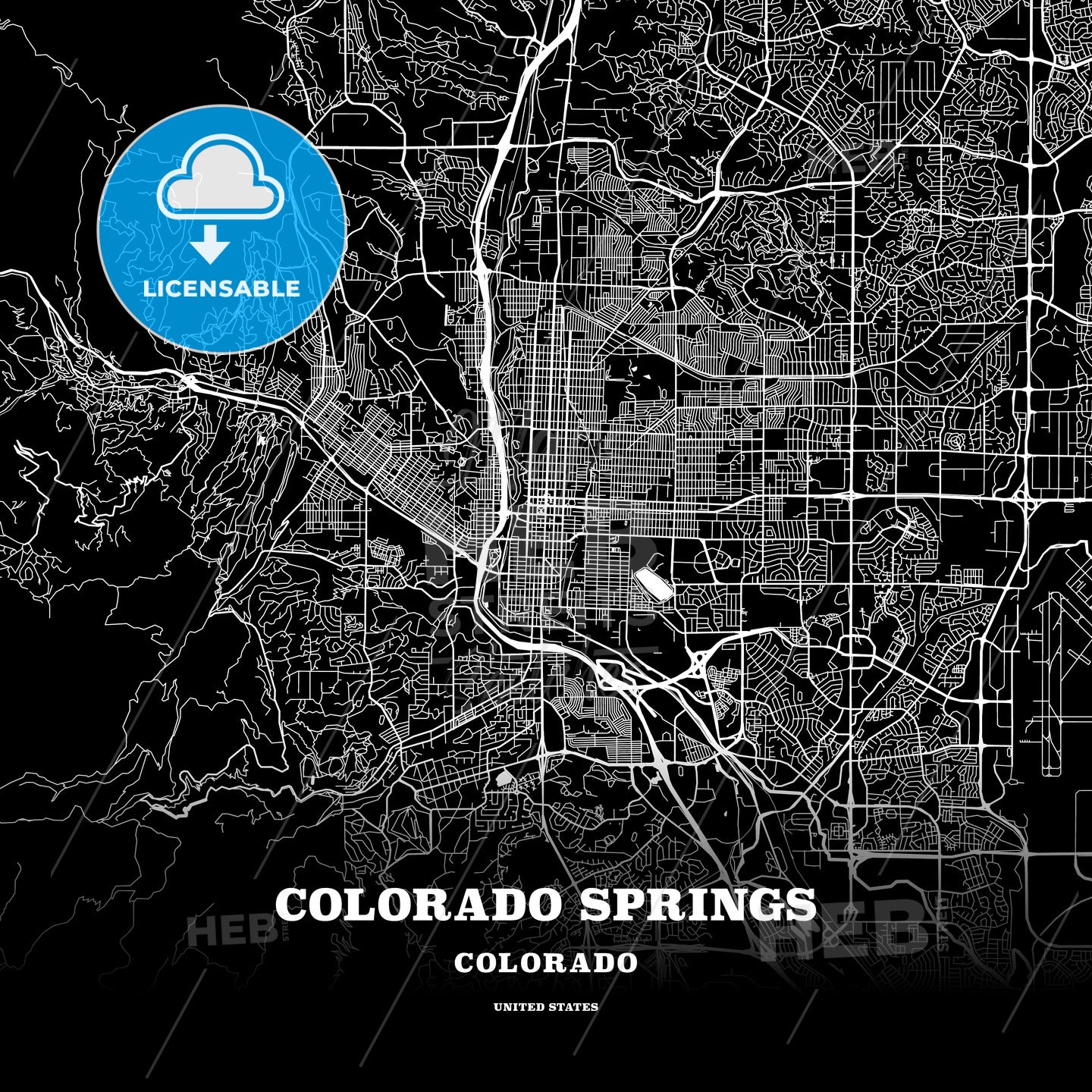 Colorado Springs, Colorado, USA map