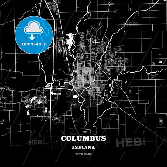 Columbus, Indiana, USA map