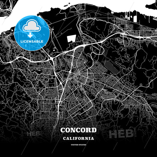 Concord, California, USA map