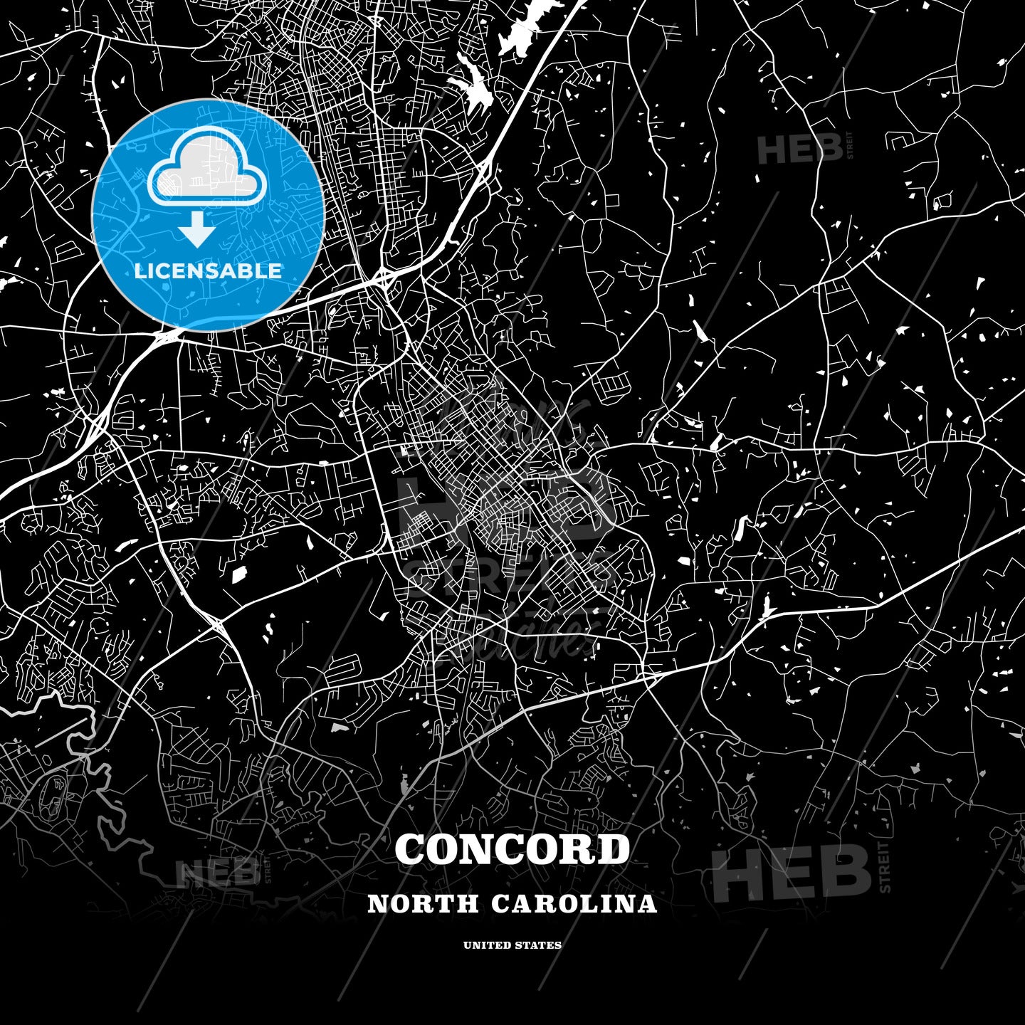 Concord, North Carolina, USA map
