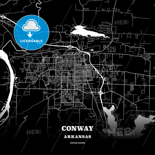 Conway, Arkansas, USA map