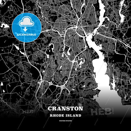 Cranston, Rhode Island, USA map