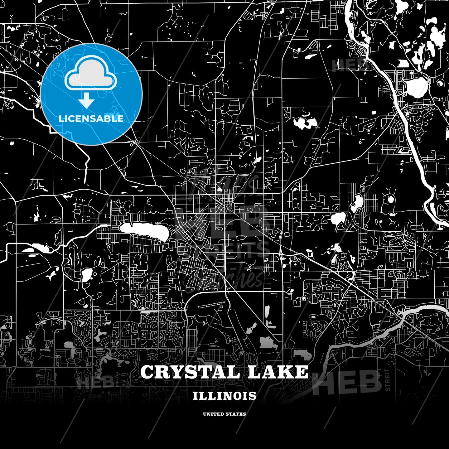 Crystal Lake, Illinois, USA map