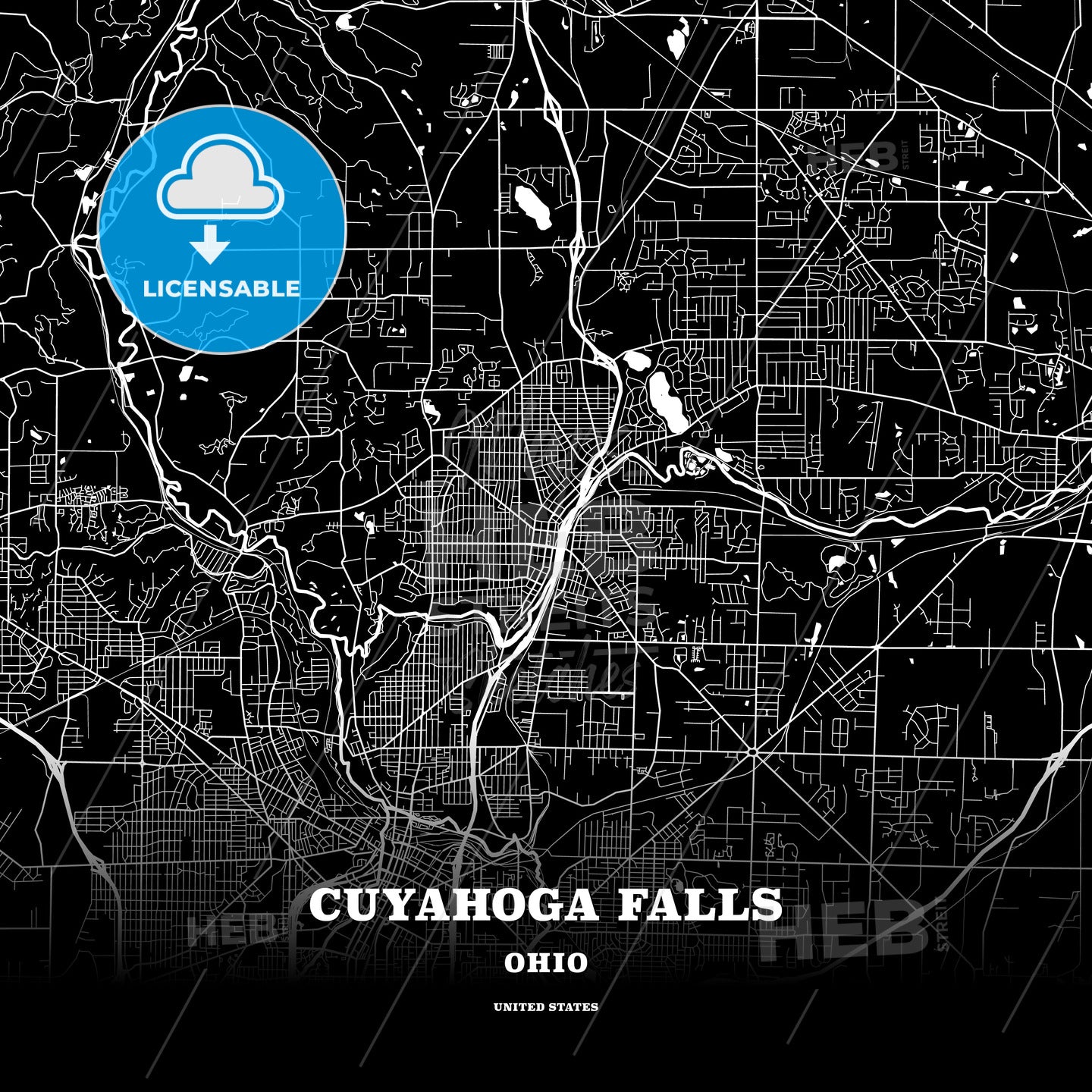 Cuyahoga Falls, Ohio, USA map