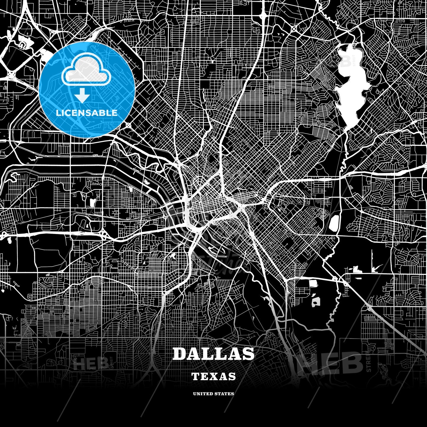 Dallas, Texas, USA map