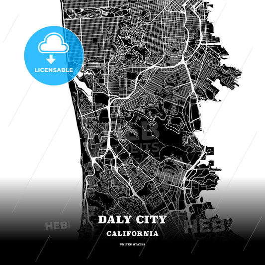 Daly City, California, USA map