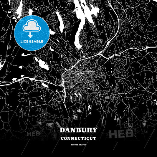 Danbury, Connecticut, USA map