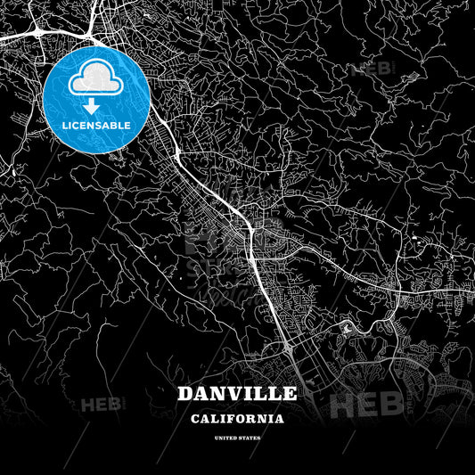 Danville, California, USA map