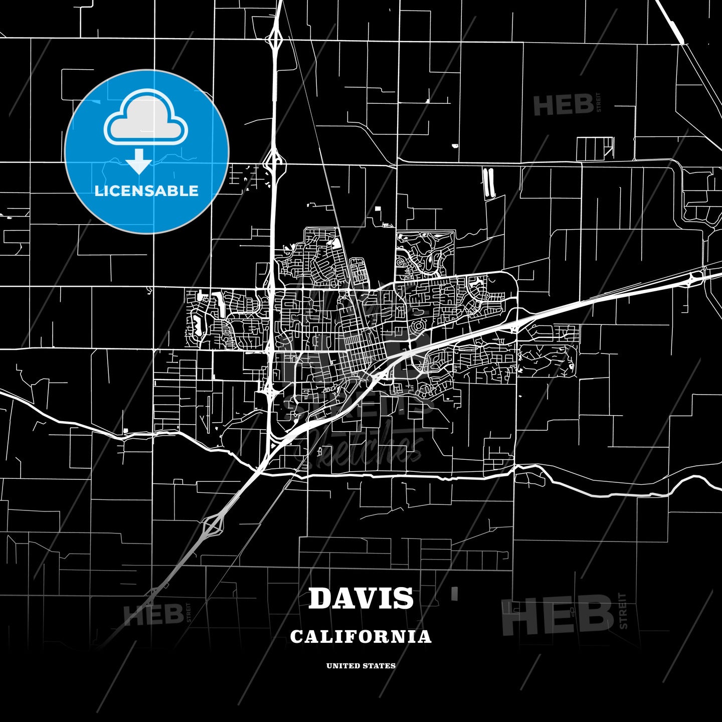 Davis, California, USA map