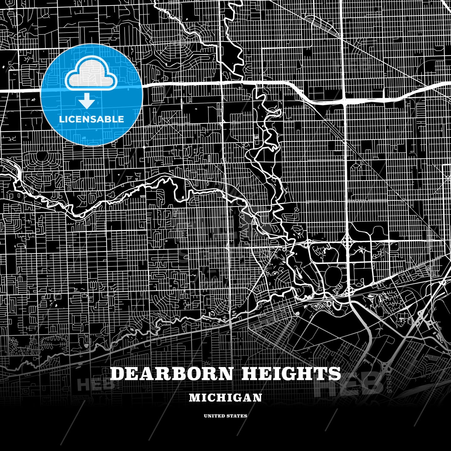 Dearborn Heights, Michigan, USA map