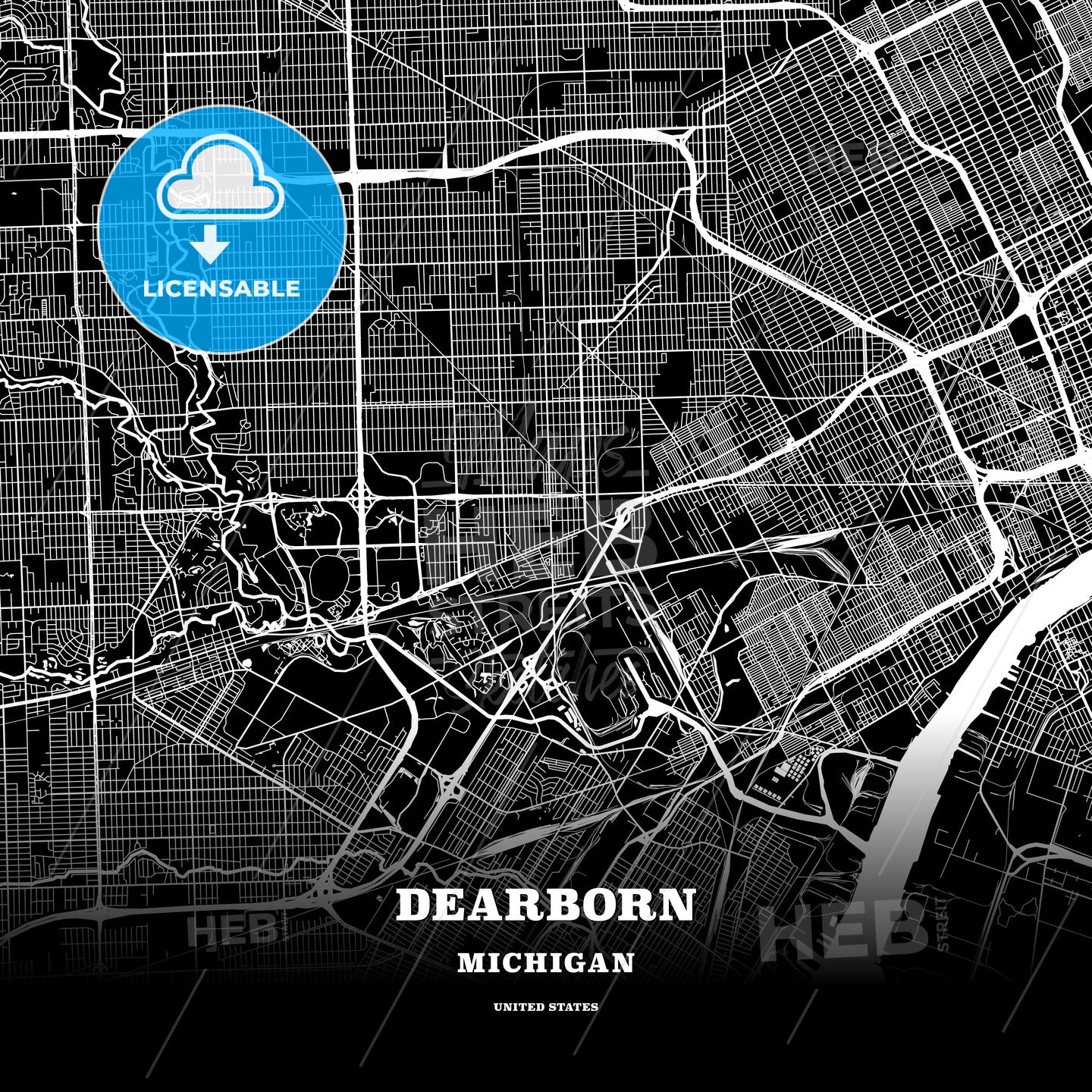 Dearborn, Michigan, USA map