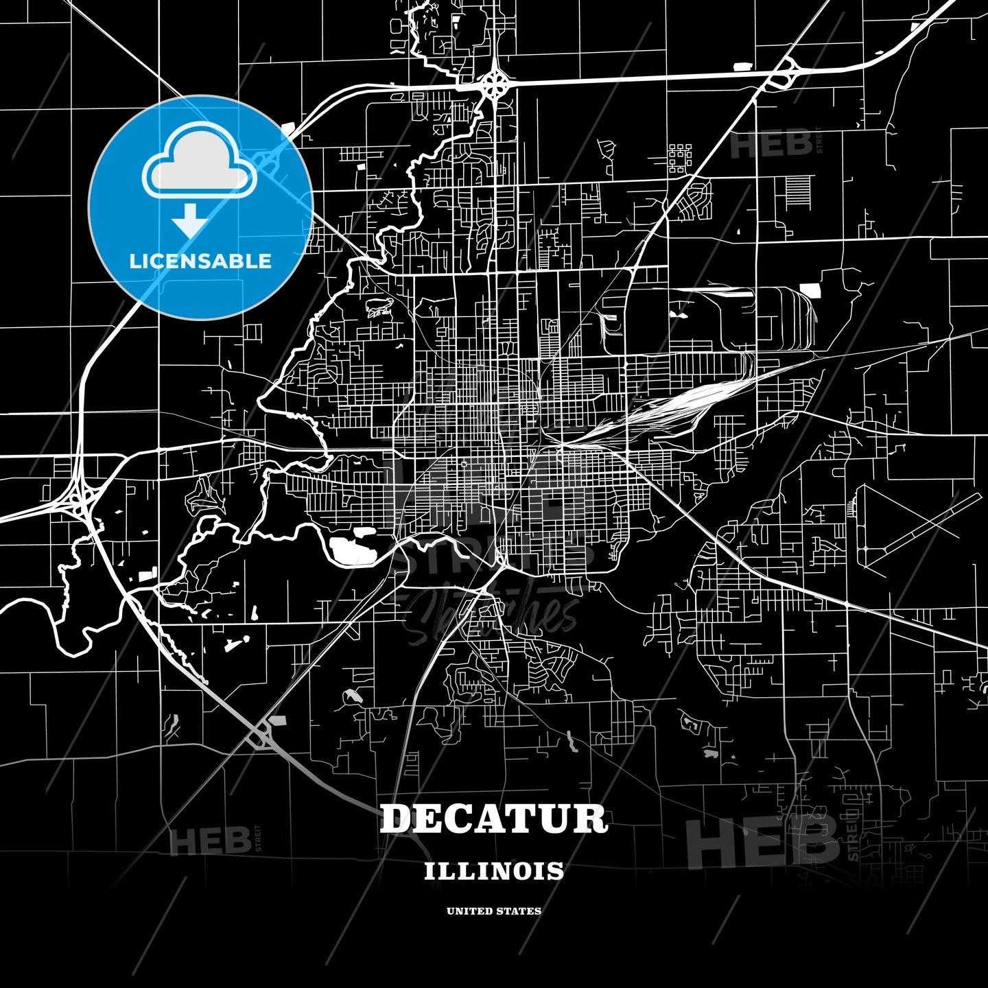 Decatur, Illinois, USA map