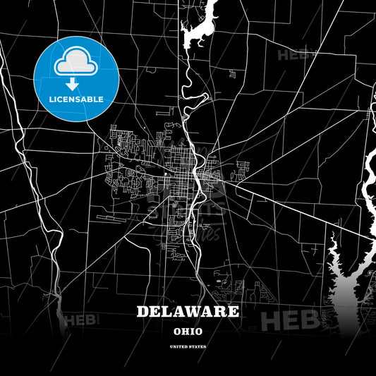 Delaware, Ohio, USA map