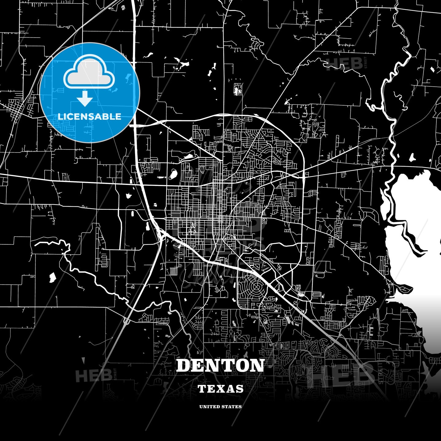 Denton, Texas, USA map