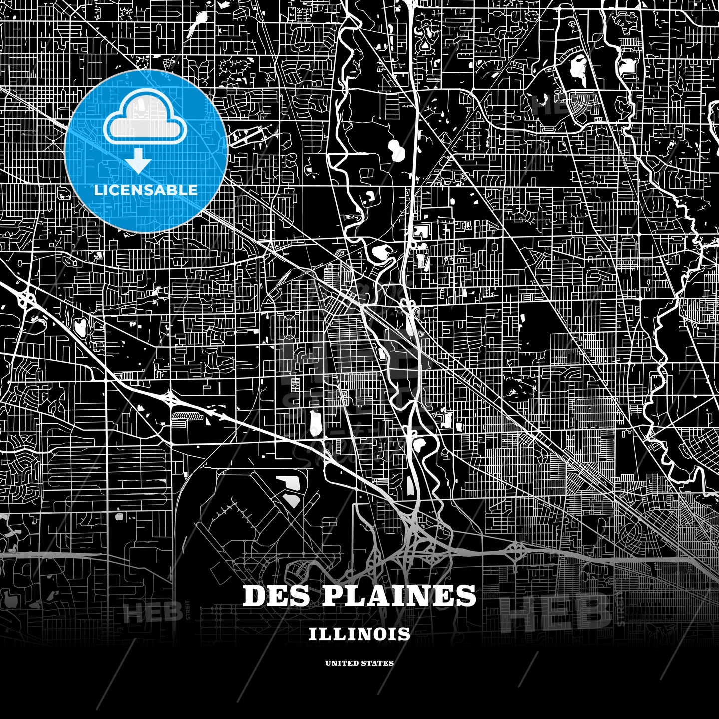 Des Plaines, Illinois, USA map