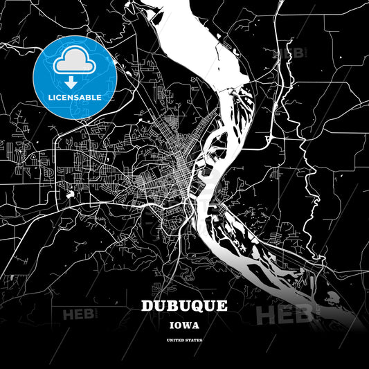 Dubuque, Iowa, USA map