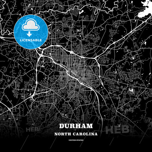 Durham, North Carolina, USA map