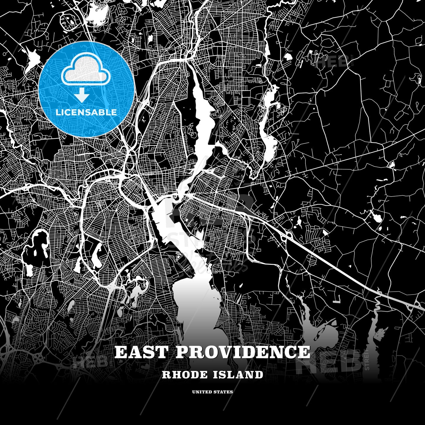 East Providence, Rhode Island, USA map