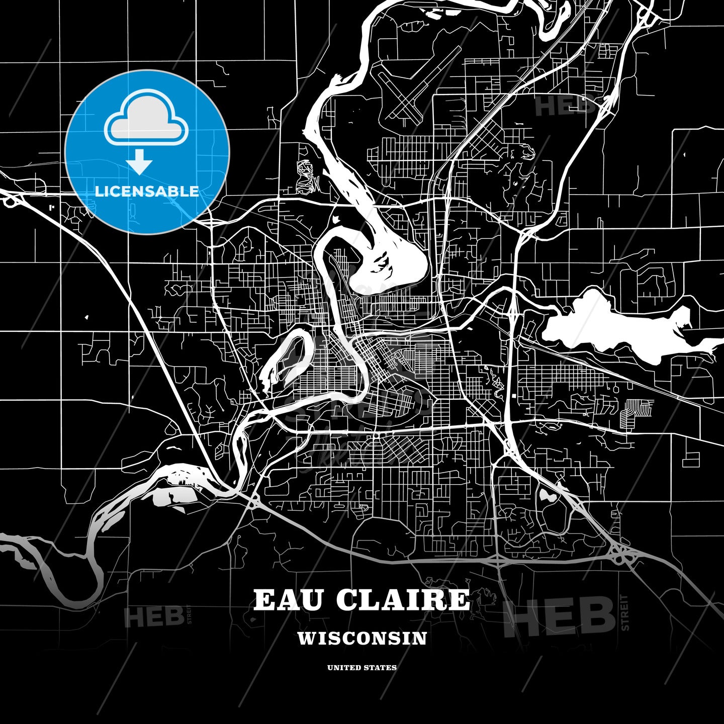 Eau Claire, Wisconsin, USA map