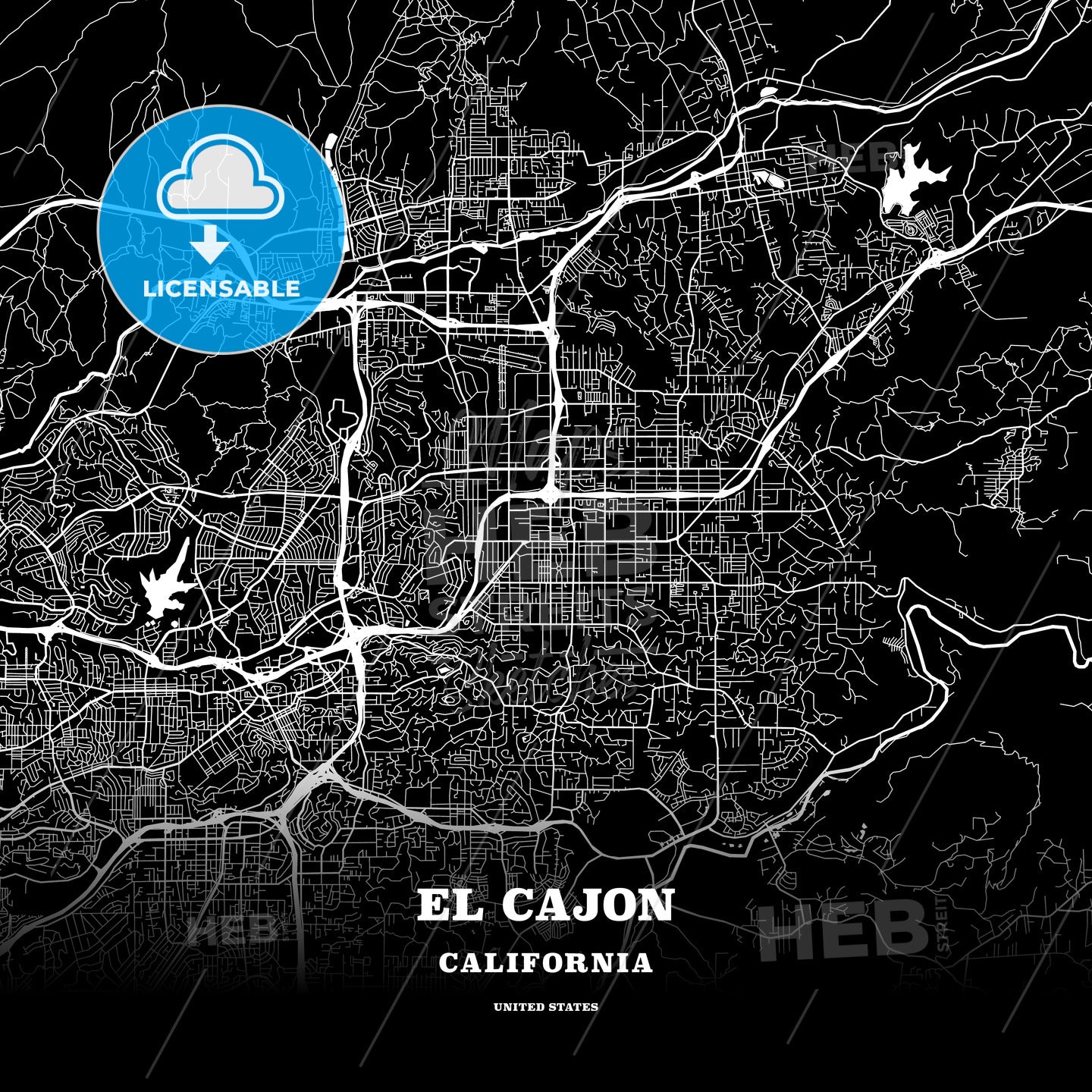 El Cajon, California, USA map