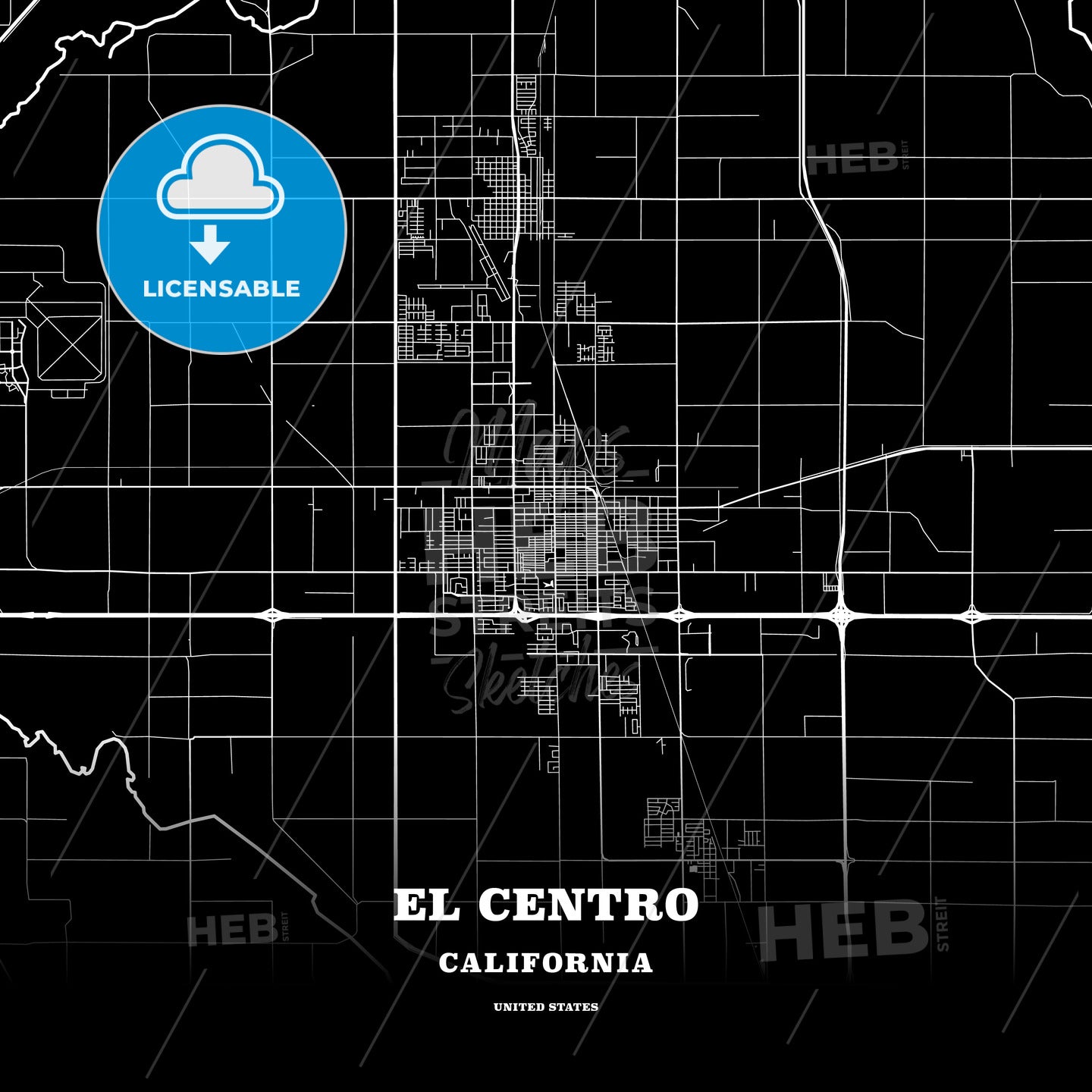El Centro, California, USA map