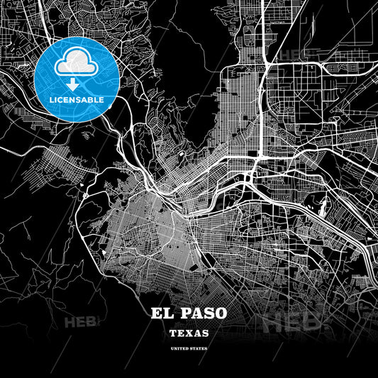 El Paso, Texas, USA map