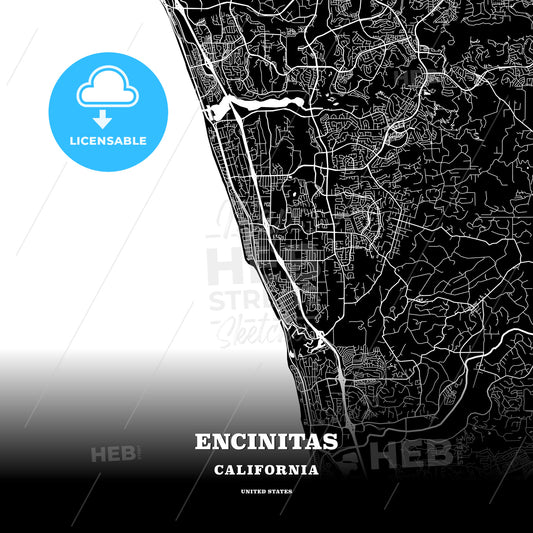 Encinitas, California, USA map