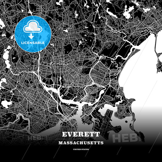 Everett, Massachusetts, USA map