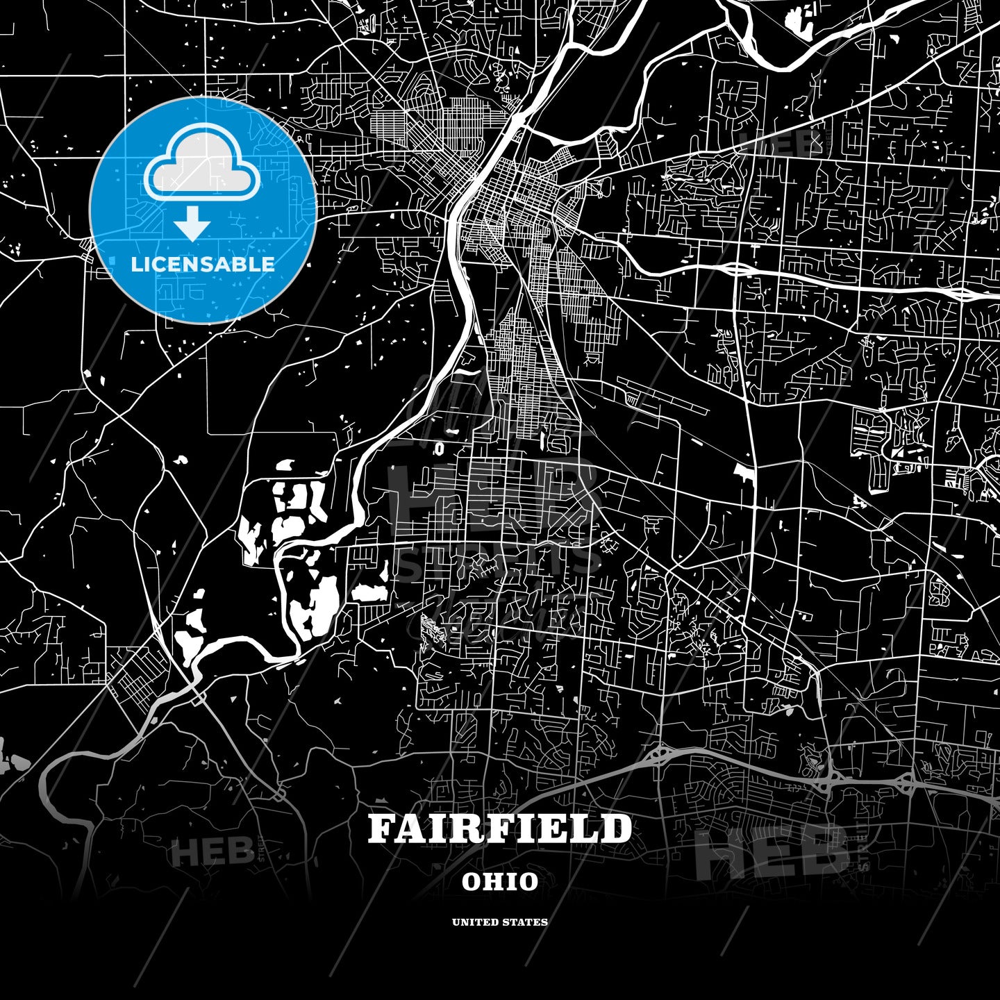 Fairfield, Ohio, USA map