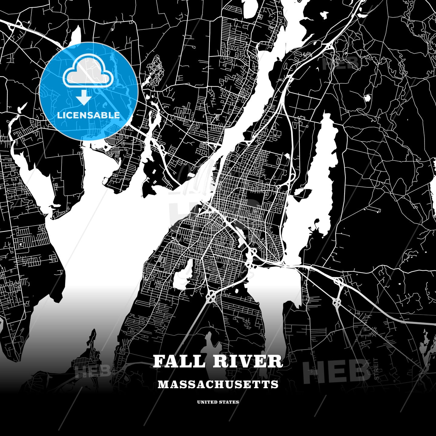 Fall River, Massachusetts, USA map