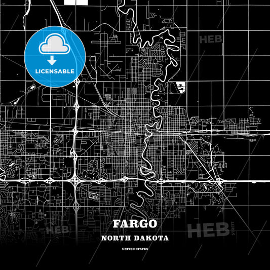 Fargo, North Dakota, USA map