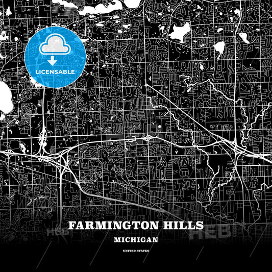 Farmington Hills, Michigan, USA map