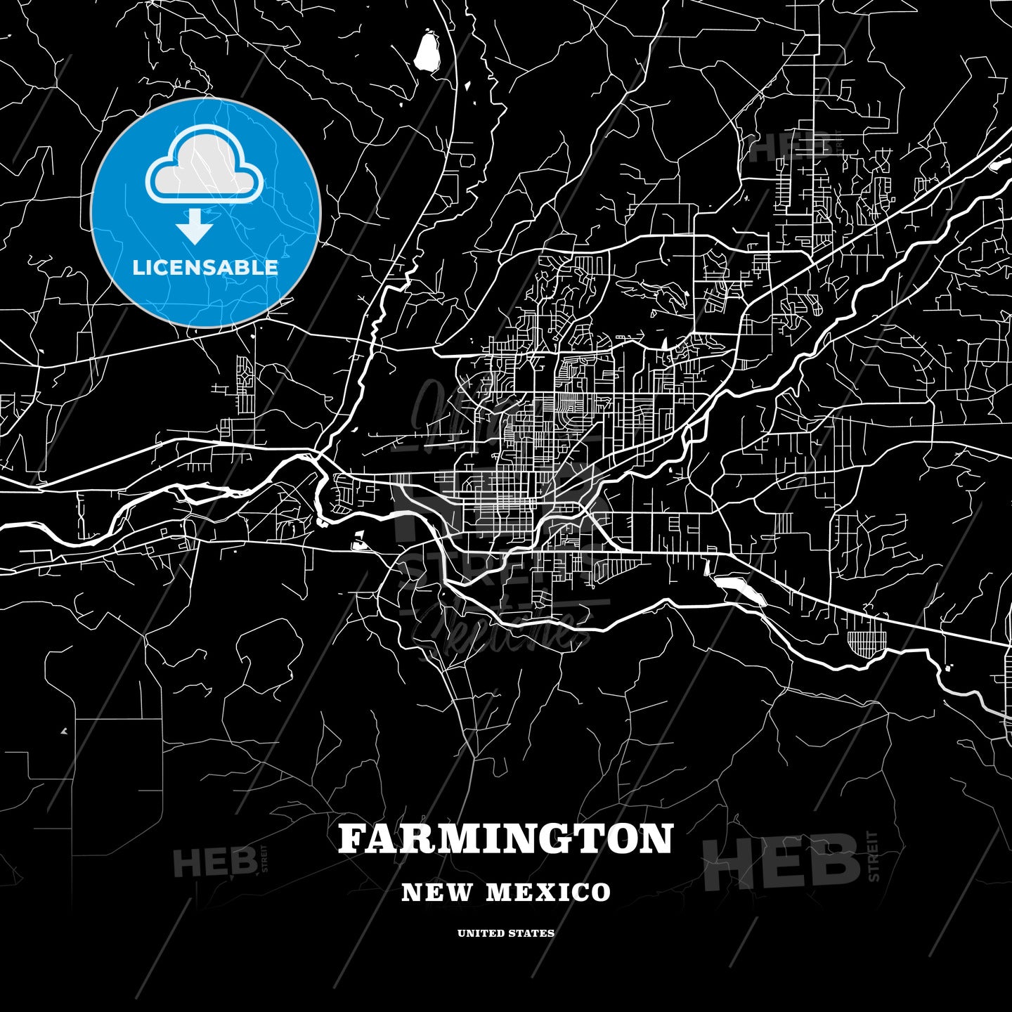 Farmington, New Mexico, USA map