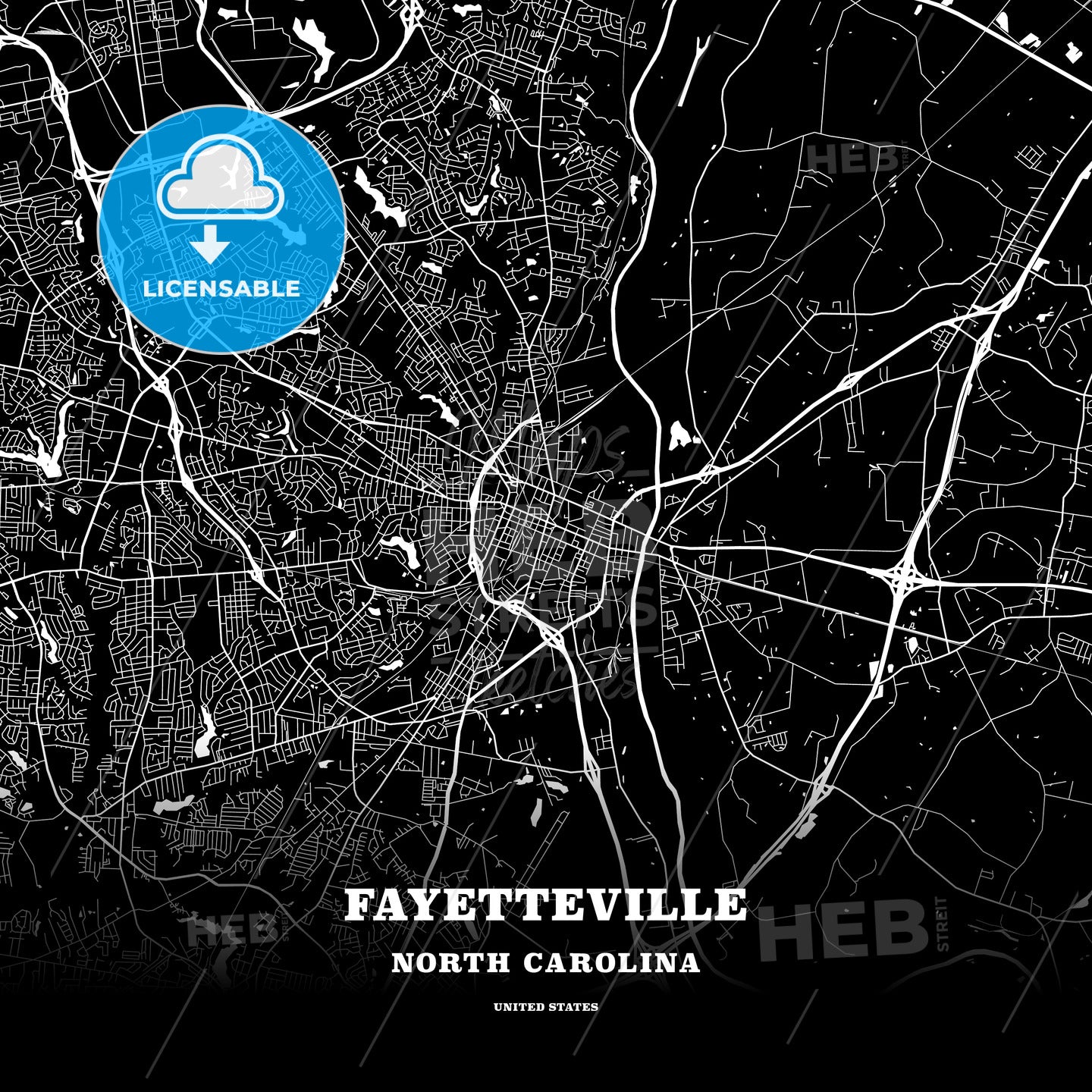 Fayetteville, North Carolina, USA map
